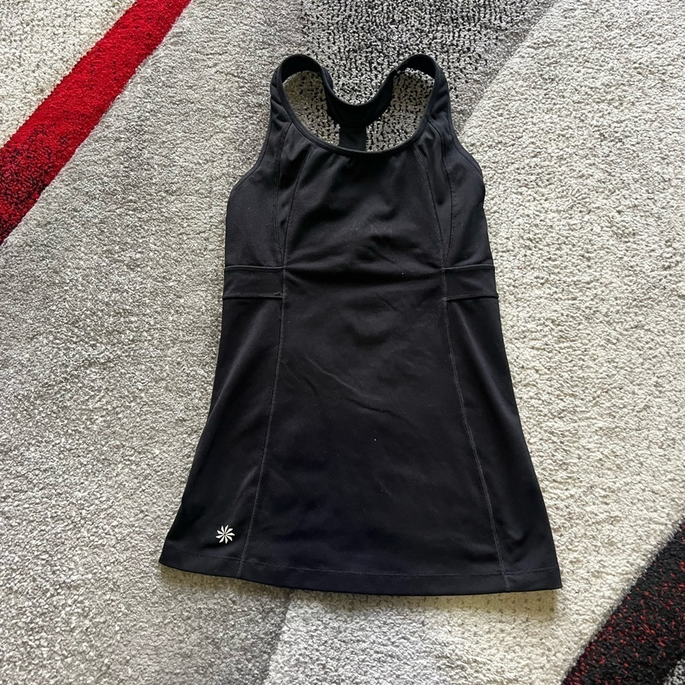 Athleta Black Racerback Athletic Tennis Preppy Tank Top